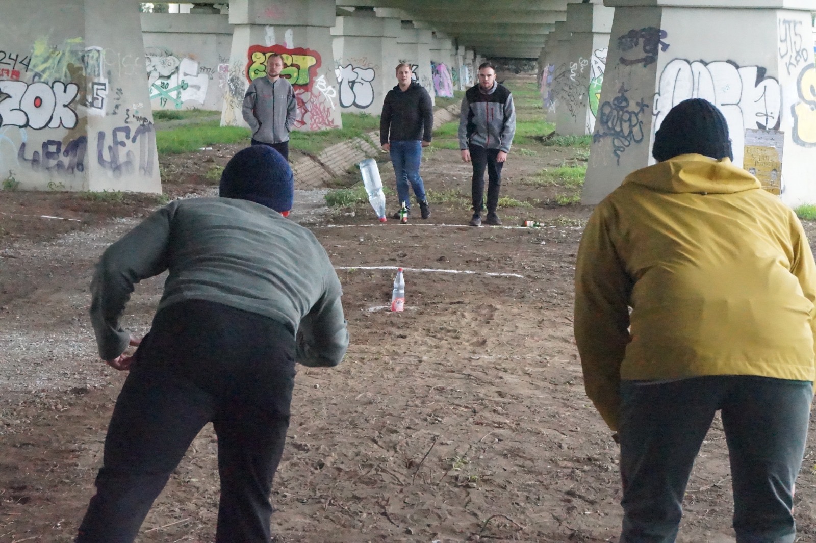 Flunkyball-Spiel in Aktion